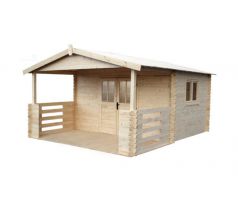 Dřevěný letní domek VALENCIA 400x300 + 200cm terasa - tloušťka stěny 34mm