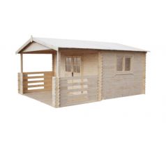 Dřevěný letní domek MILANO 400x400 + 200cm terasa - tloušťka stěny 34mm